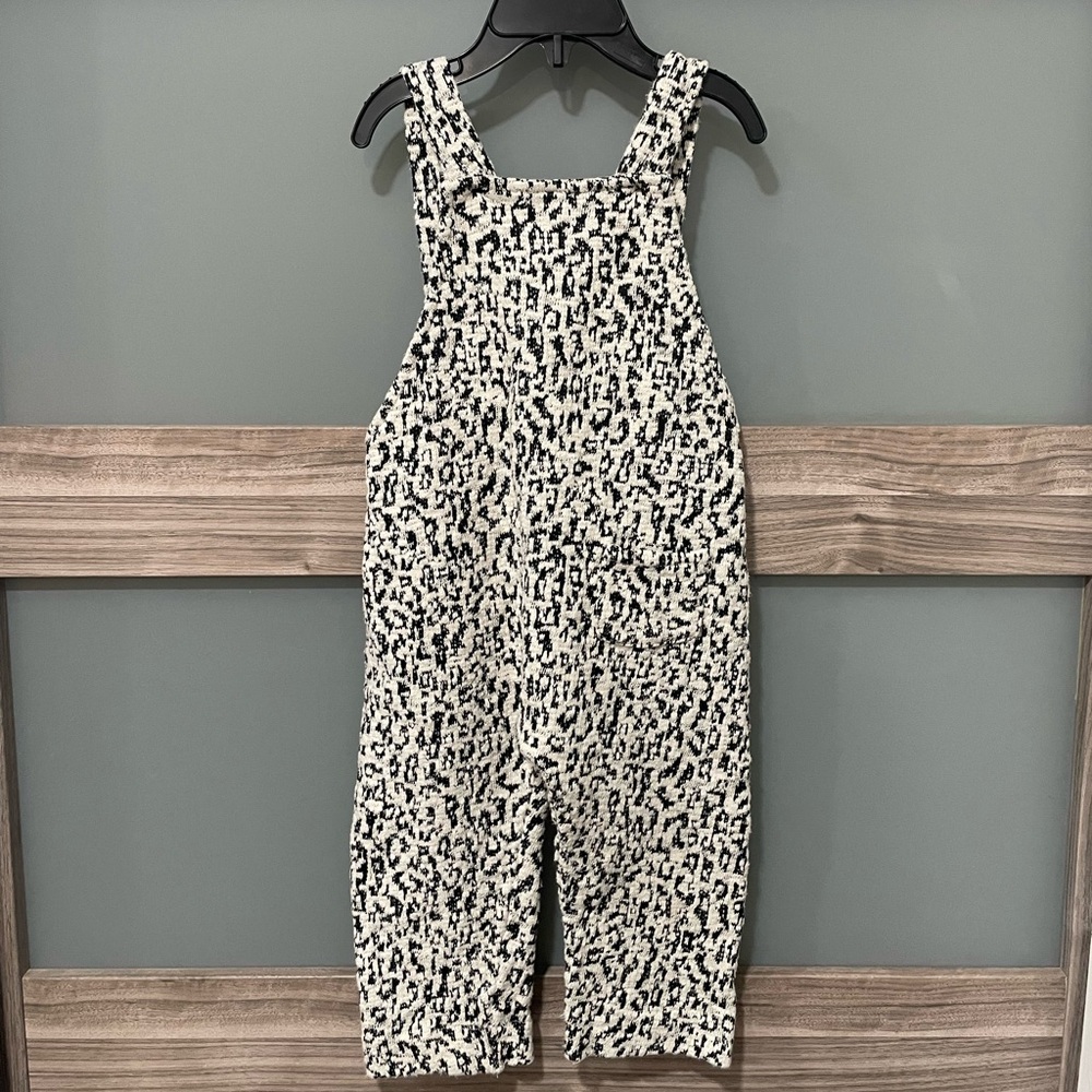 ZARA Animal Print Knit Overalls